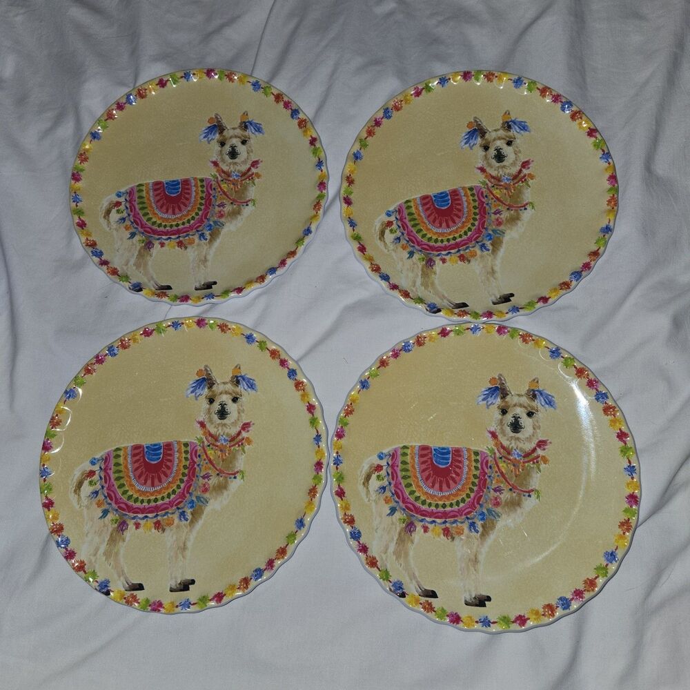 The Spring Shop~9" Melamine Llama Plates~Set of 4 Food Safe BPA Free Top Rack